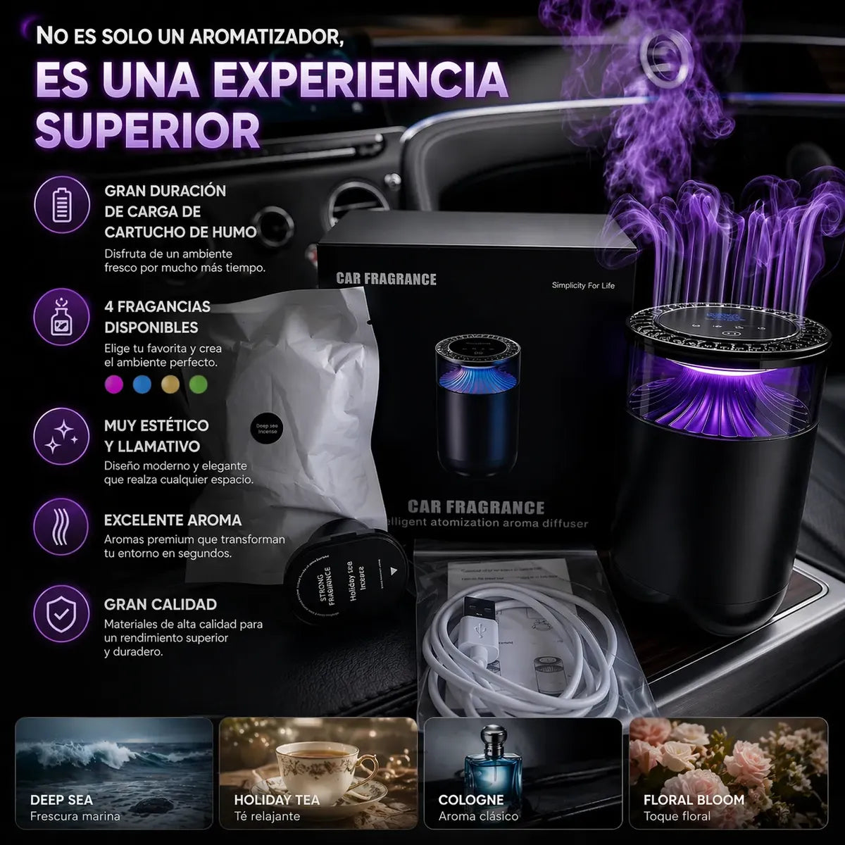 Difusor Aromatizador Auto Inteligente Automatico Recargable